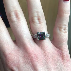 Beautiful Ring w/ Simulated Mystic Topaz
